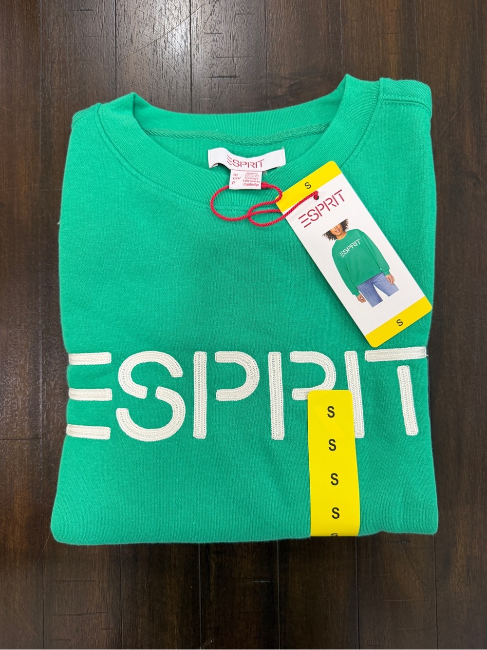 Esprit Green Logo Crewneck Sweater